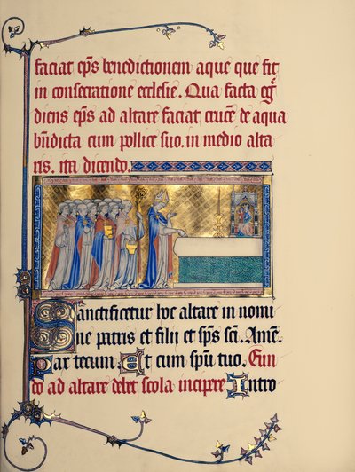 Kirchweihe, aus dem Pontifikale von Metz, ca. 1302-16 von French School